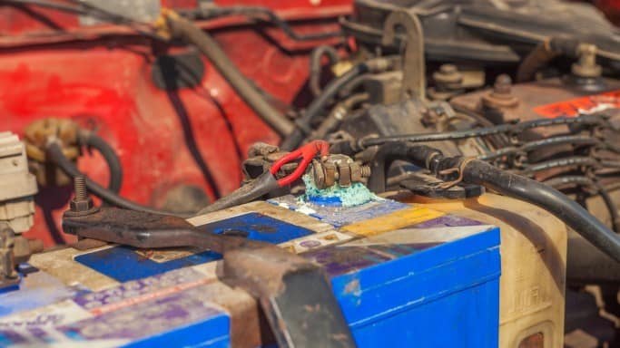 Moisture And Corrosion on the car battery